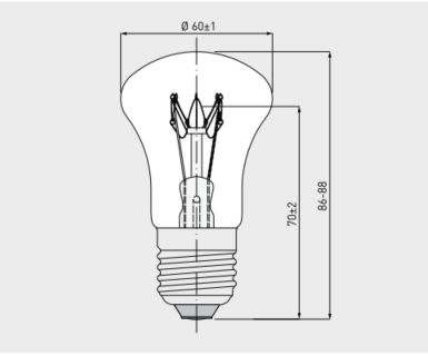 Лампа накаливания Dr. Fischer 235V 100W klar E27 102mm